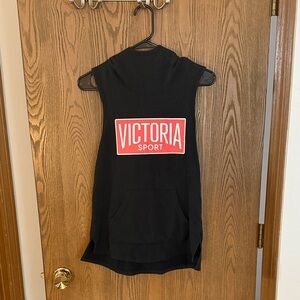 Victoria Sport Black Sleeveless Hoodie